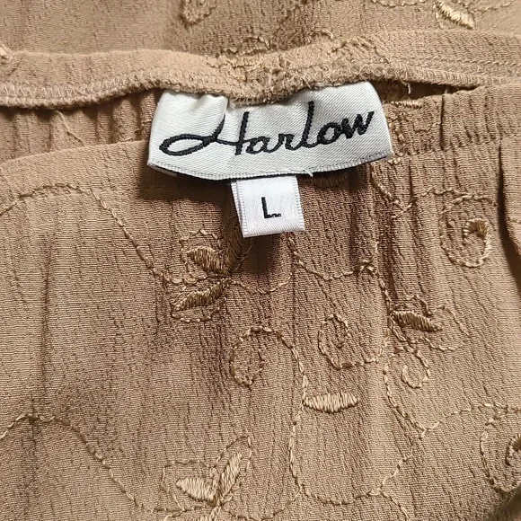 Lightweight Vintage Embroidered Nude Maxi Skirt L - Picture 5 of 6